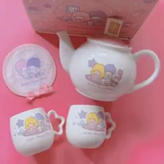 リトルツインスターズ キキララ パフポフ ティーカップ ティーポット 食器セット レトロ キキララ ティーセット ティーカップ ソーサー 食器 - メルカリ