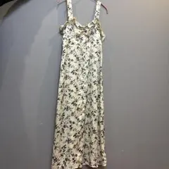 ZARA花柄フリルキャミソールロングワンピース