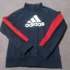 adidas ジップアップパーカー 120 ネイビー/レッド