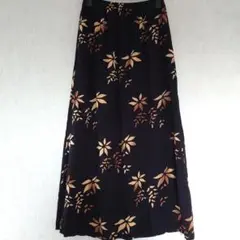 NTCO エスニック ロングスカート 黒レーヨン