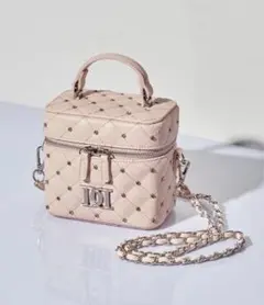 ダーリッチ　Darich キルティングビジュースクエアミニバッグ ピンク