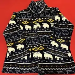 moz ヘラジカ柄 フリースジャケット サイズM