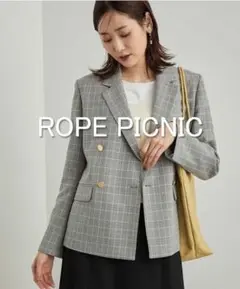 【美品】ROPE PICNIC ウールライクサキソニーゴールドボタンジャケット