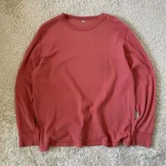 y2k archive uniqlo サーマル　ロンt アウトステッチ ピンク