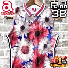【早い者勝ち✨】アルチビオ レディース ノースリーブポロシャツ サイズ38 総柄のサムネイル