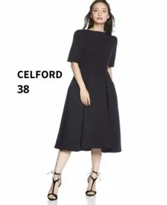 CELFORD トリプルクロスワンピース ネイビー38 定価2.6万