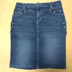 デニム タイトスカート 前後ポケット付き