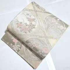 C 夏物 桔梗の花 金糸 六通 正絹 薄物 絽 紗 フォーマルな袋帯 - メルカリ