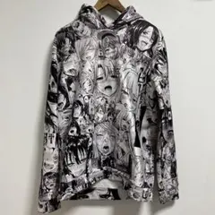 ◉A前c1001アヘ顔パーカー フード付き ユニセックス L