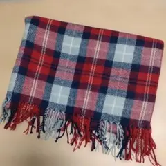 earth music&ecology レッドチェックストール