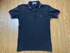美品】フレッドペリー ダブルカラー ポロシャツ ブラック XL F1291 