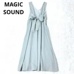 マジックサウンド　ロングワンピース　グリーン　リボン　ノースリーブ　パーティー