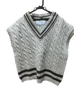 Oldderby Knitwear ケーブル編み ビッグシルエットチルデンベスト