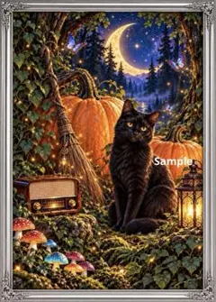 黒猫と三日月の魔法の森 ハロウィン