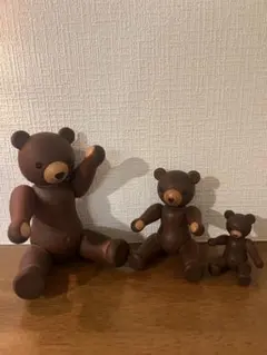 木製　くま　3体セット　KWO