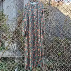花柄ワンピース 花柄 ロングワンピース レトロワンピース Lサイズ