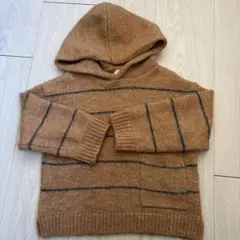 ZARA フード付きブラウンニットセーター 2-3歳