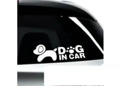DOG IN CAR ステッカー シール　白　No1