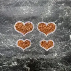 デコうちわ　うちわデコ　デコパーツ　うちわ　パーツ　ハート　オレンジ