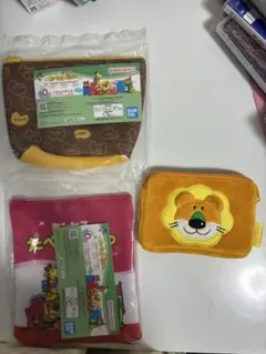 一番くじD賞　たべっ子どうぶつ　トラベルポーチ2点&らいおんポーチ