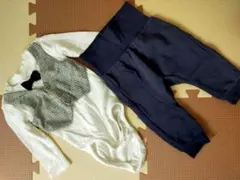 タキシード風ロンパース パンツセット