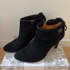 LANVIN EN BLEU 黒 スエード ブーティ ブラック ショートブーツ