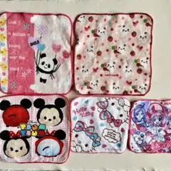 女の子　タオルハンカチセット５枚