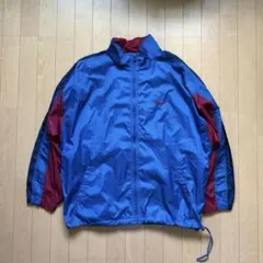 90s NIKE ナイロンジャケット 刺繍ロゴ バックロゴ 青×赤 Lサイズ