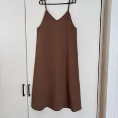 GU キャミワンピース ロング丈 ブラウンSサイズ