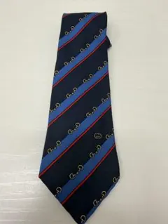 GUCCI グッチ　ホースビット ストライプ柄 ネクタイ（美品・一回使用）