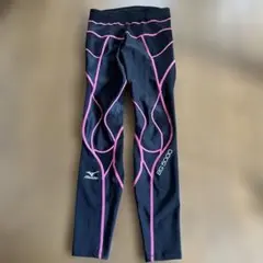 Mizuno トレーニングタイツ 黒/ピンク Mサイズ