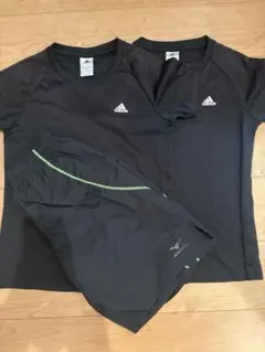 adidastシャツ2枚M・L mizunoハーフパンツMまとめ売り