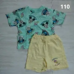 Littc ミッキーマウス 半袖 セットアップ 110 緑 黄色