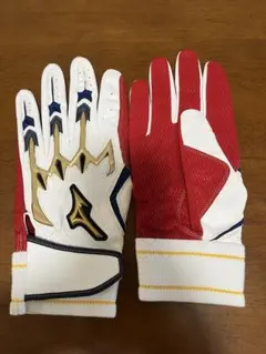 Mizuno Pro バッティング用手袋 レッド/ホワイト/ゴールド
