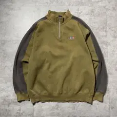 90's old stussy　刺繍ワンポイント　ハーフジップ　スウェットのサムネイル