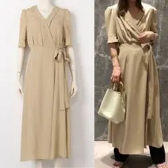 スナイデル0カシュクールワンピース夏ベージュ秋レディースSロングスカート