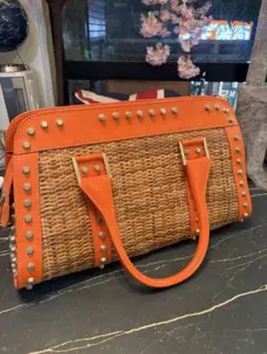 Fendi スタッズ付きかごバッグ オレンジのサムネイル