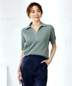 新品タグ ICB 【洗える】コットンポリエステルホールガーメントポロプルオーバーのサムネイル