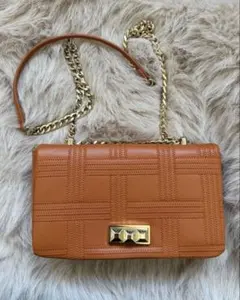 ZARA チェック柄 ショルダーバッグ オレンジ