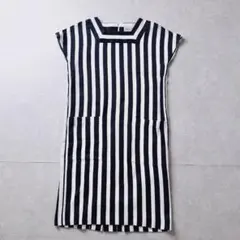 ストライプ 半袖 ワンピース ひざ丈 Guy Laroche M vintage
