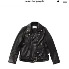 美品　beautiful people ダブルライダースジャケット 黒　160