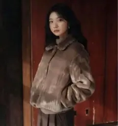 ブラウンファーコート 襟付き