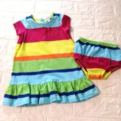 RALPH LAUREN　ブルマ付きカラフルボーダーワンピース
