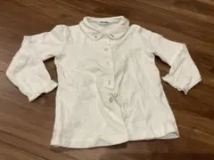 ☺️familiar 長袖 フリル襟 フリル袖 無地 白100サイズ