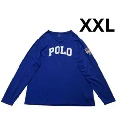 ポロラルフローレン POLO パッチロゴ ロンT XXL 青 白 星条旗 刺繍のサムネイル