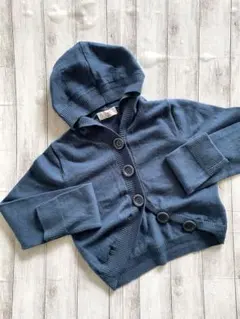 ミッシェルクラン　ショート丈フードボレロ　ブルー38