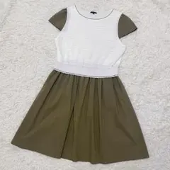 大きめサイズ！46♡tobechic トゥービーシック　フレアワンピース　カーキ