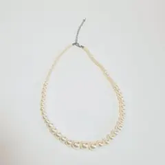 シンプル パールネックレス 粒サイズ違い