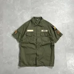 AVIREX ミリタリー 半袖 シャツ 刺繍ワッペン USA古着 ワーク メンズのサムネイル