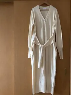 ADAM ET ROPE’ 白 ニットロングワンピース S 美品